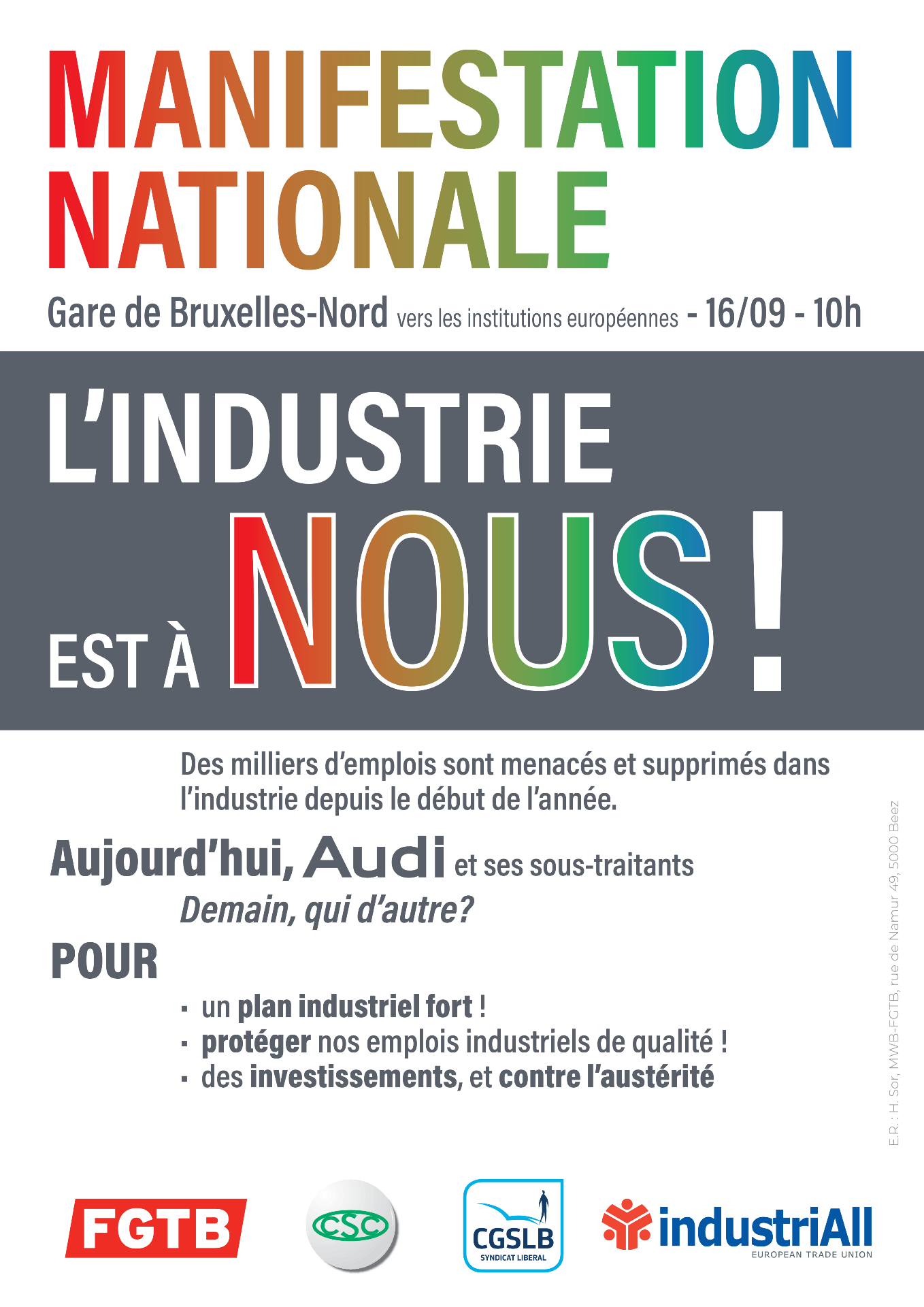 Manif nationale - audi, l'industrie est à nous